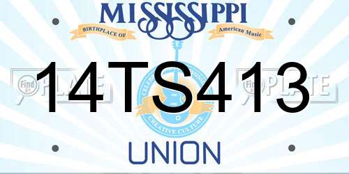 14TS413 Mississippi License Plate