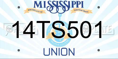 14TS501 Mississippi License Plate
