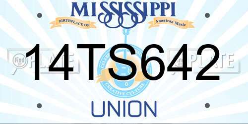 14TS642 Mississippi License Plate