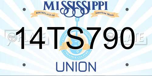 14TS790 Mississippi License Plate