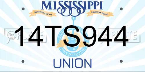 14TS944 Mississippi License Plate