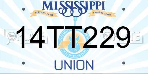 14TT229 Mississippi License Plate