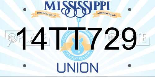 14TT729 Mississippi License Plate