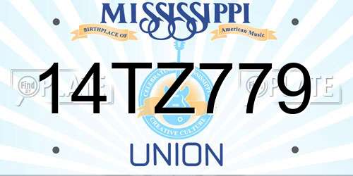 14TZ779 Mississippi License Plate