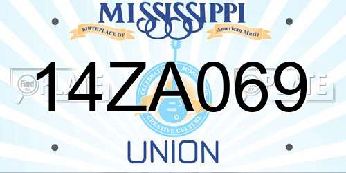 14ZA069 Mississippi License Plate
