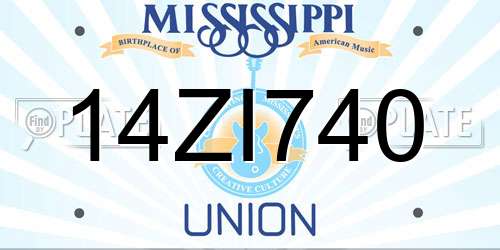 14ZI740 Mississippi License Plate