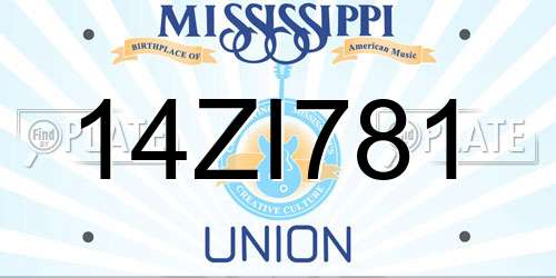 14ZI781 Mississippi License Plate