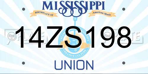14ZS198 Mississippi License Plate