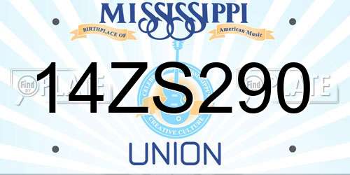 14ZS290 Mississippi License Plate