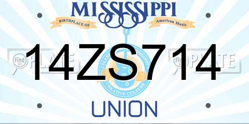 14ZS714 Mississippi License Plate