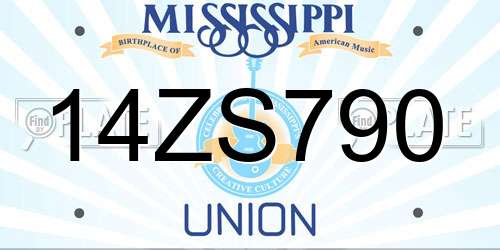 14ZS790 Mississippi License Plate