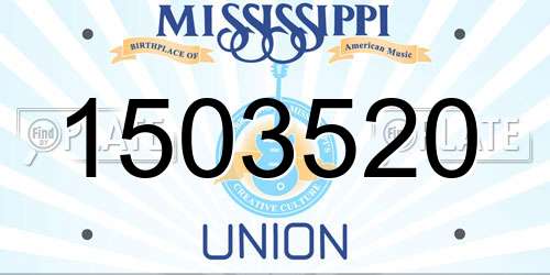 1503520 Mississippi License Plate