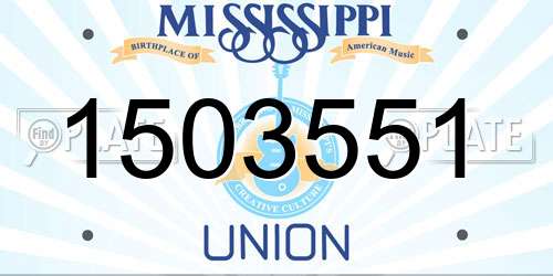 1503551 Mississippi License Plate