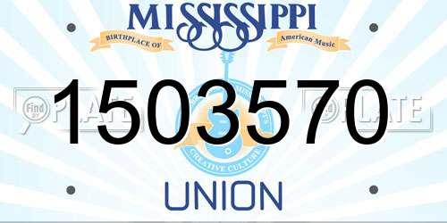 1503570 Mississippi License Plate