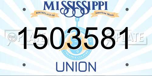 1503581 Mississippi License Plate