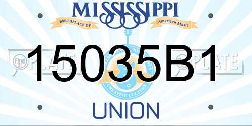 15035B1 Mississippi License Plate