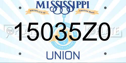 15035Z0 Mississippi License Plate