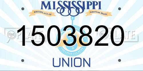 1503820 Mississippi License Plate