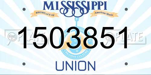 1503851 Mississippi License Plate