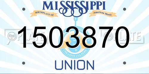 1503870 Mississippi License Plate