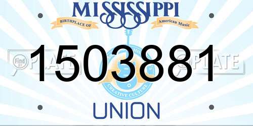 1503881 Mississippi License Plate