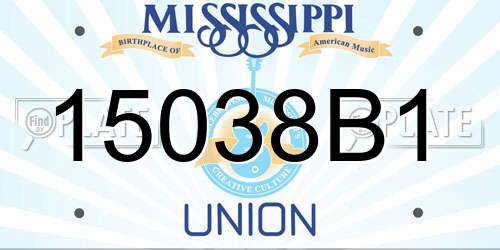 15038B1 Mississippi License Plate