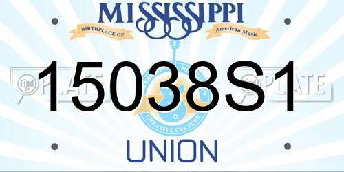 15038S1 Mississippi License Plate
