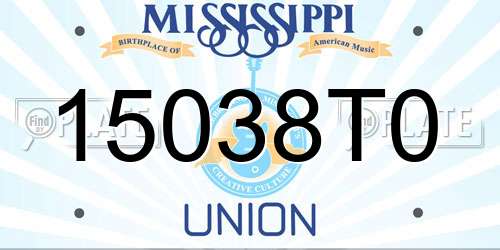 15038T0 Mississippi License Plate