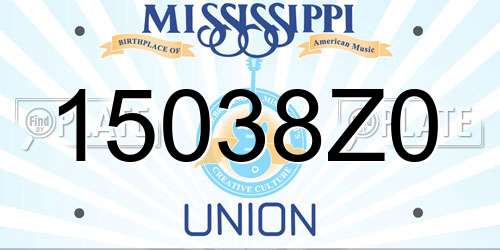 15038Z0 Mississippi License Plate