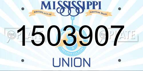 1503907 Mississippi License Plate