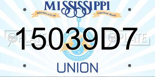 15039D7 Mississippi License Plate