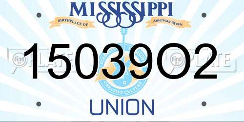 15039O2 Mississippi License Plate