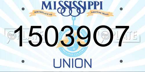15039O7 Mississippi License Plate