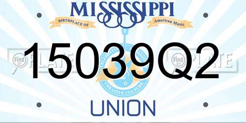 15039Q2 Mississippi License Plate