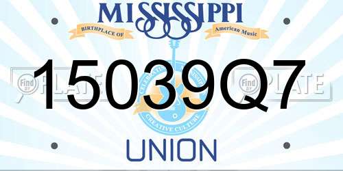 15039Q7 Mississippi License Plate