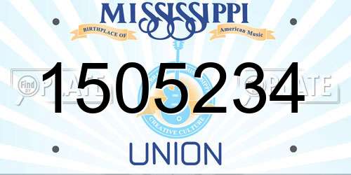 1505234 Mississippi License Plate