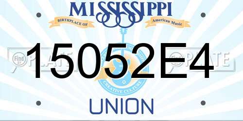 15052E4 Mississippi License Plate