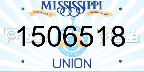 1506518 Mississippi License Plate