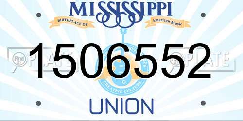 1506552 Mississippi License Plate