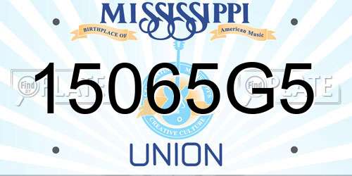 15065G5 Mississippi License Plate