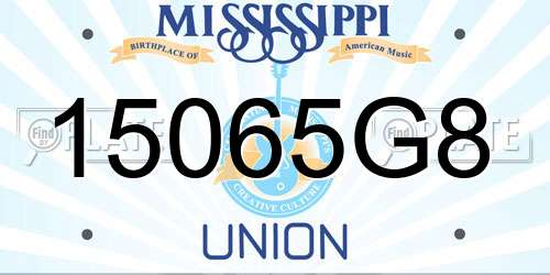 15065G8 Mississippi License Plate