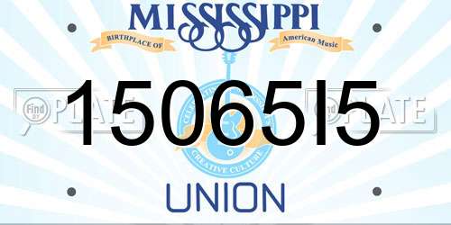 15065I5 Mississippi License Plate