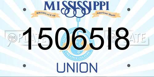 15065I8 Mississippi License Plate