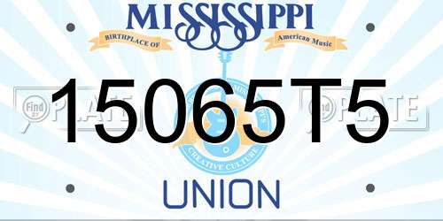 15065T5 Mississippi License Plate