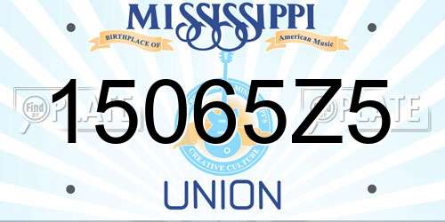15065Z5 Mississippi License Plate