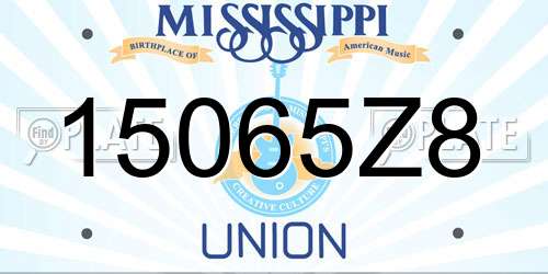 15065Z8 Mississippi License Plate