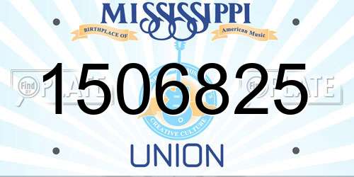 1506825 Mississippi License Plate