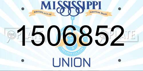 1506852 Mississippi License Plate