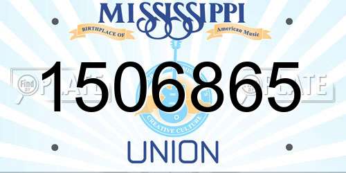 1506865 Mississippi License Plate