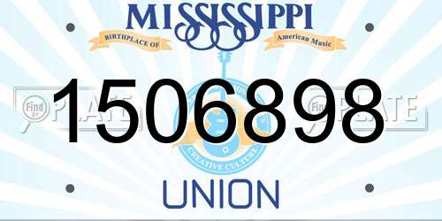 1506898 Mississippi License Plate